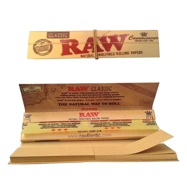 RAW King Size Rolling Papers + Roach - Image 2